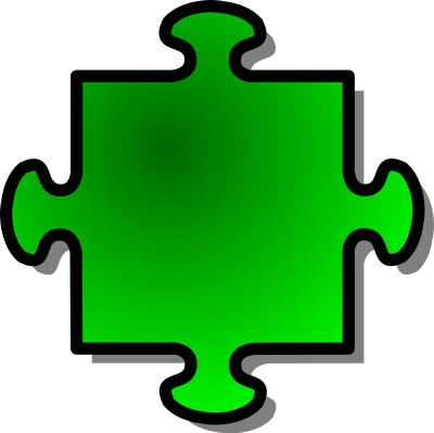 Green Jigsaw piece 04 clipart