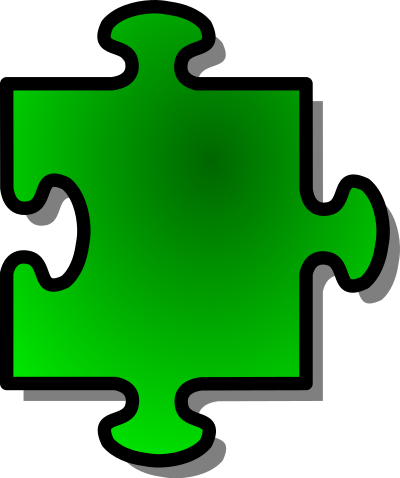Green Jigsaw piece 05 clipart