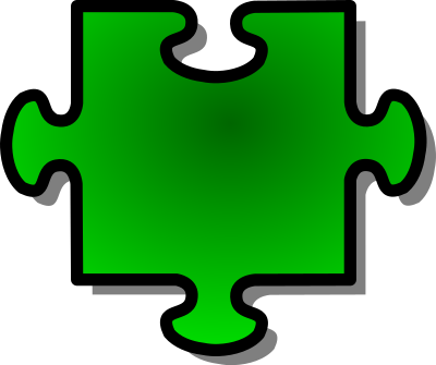 Green Jigsaw piece 06 clipart