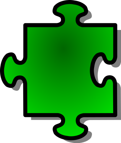 Green Jigsaw piece 07 clipart