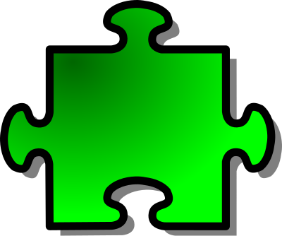 Green Jigsaw piece 08 clipart