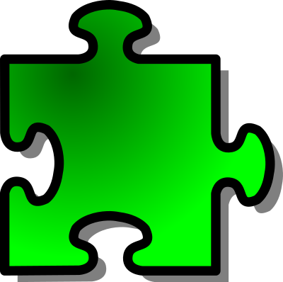 Green Jigsaw piece 09 clipart