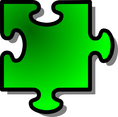 Green Jigsaw piece 10 clipart