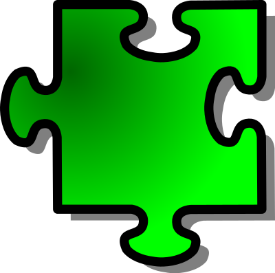 Green Jigsaw piece 11 clipart