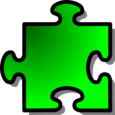 Green Jigsaw piece 12 clipart