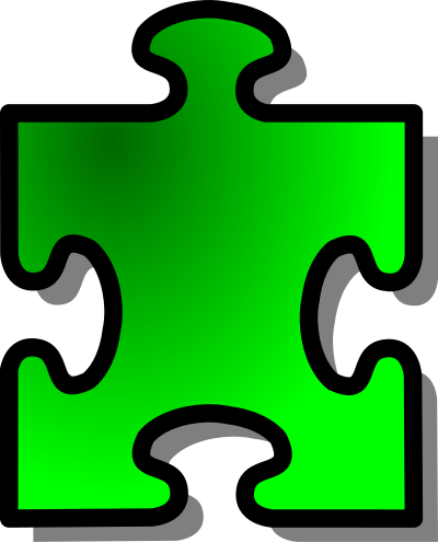 Green Jigsaw piece 13 clipart