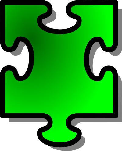 Green Jigsaw piece 15 clipart