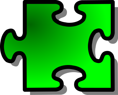 Green Jigsaw piece 16 clipart