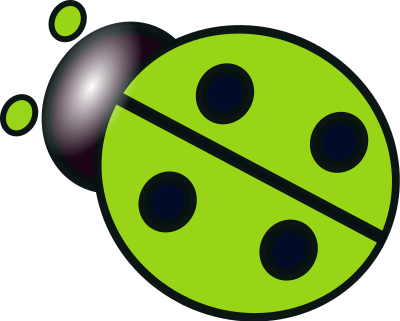 Green ladybug clipart