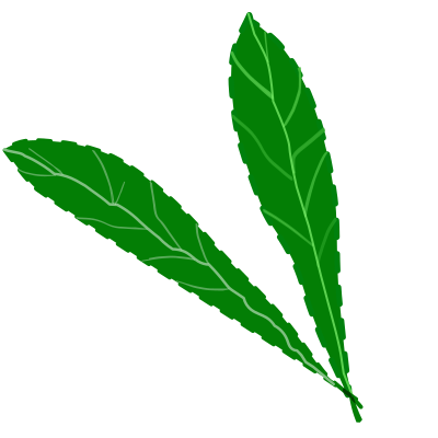 Green leaves, textured clipart