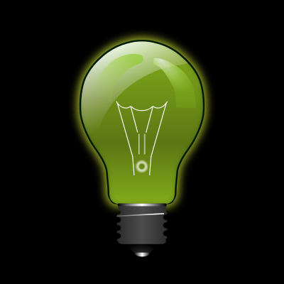 Green lightbulb clipart