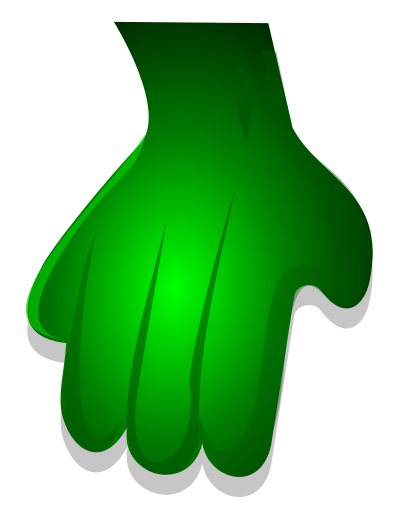 Green Monster Hand 2 clipart
