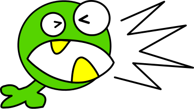 Green Monster Scaring clipart