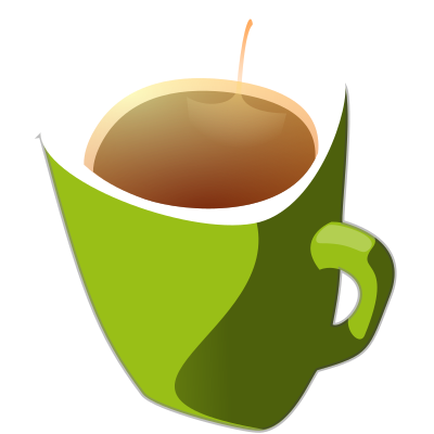 Green mug of tea clipart