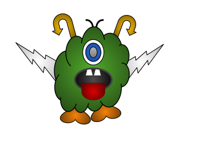 Green one-eyed Monster clipart