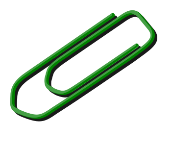 Green paperclip clipart