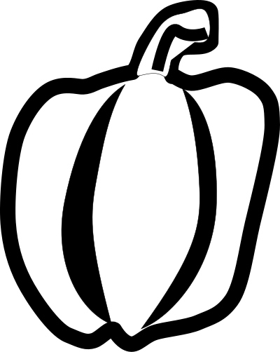 Green Pepper Line Art clipart