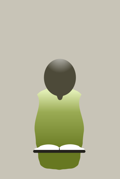 Green person reading clipart