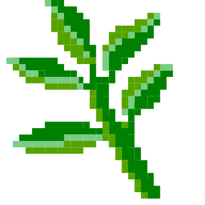 Green pixel leaves clipart