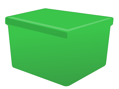 Green Plastic Box Filled With Paper clipart