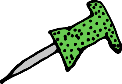Green Pushpin clipart