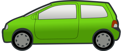 Green Renault Twingo city car clipart