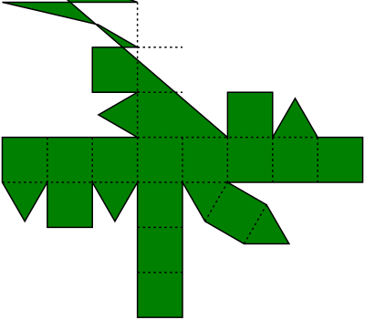 Green Rhombicuboctahedron Net clipart