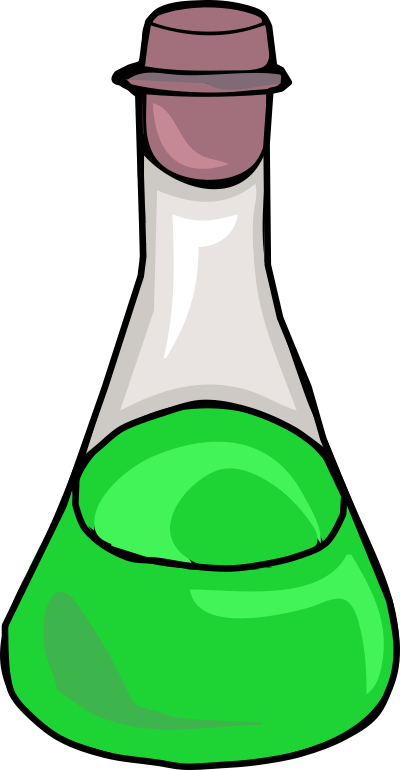 Green Science Bottle clipart