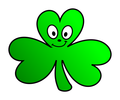 Green Shamrock Cartoon Face clipart