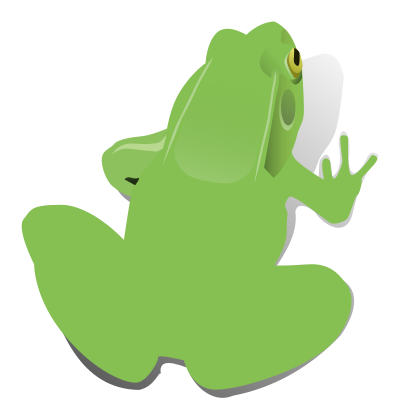 Green sitting frog clipart