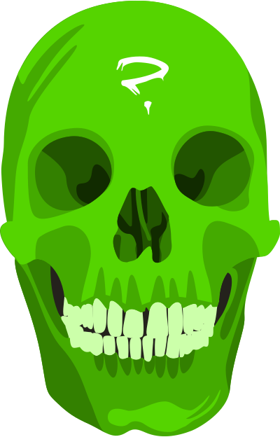 Green-skull clipart