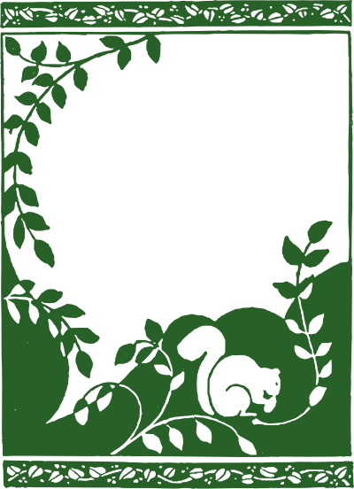 Green Squirrel Frame clipart
