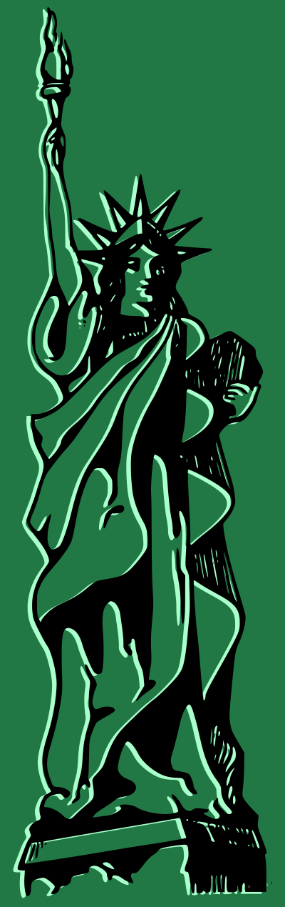 Green Statue of Liberty clipart