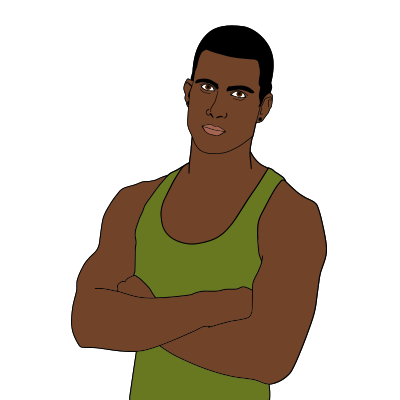 Green Tank Top Man Portrait clipart