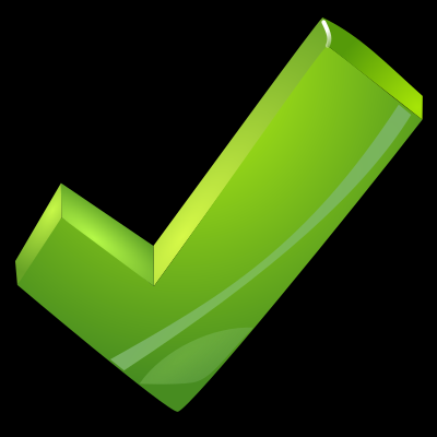 Green tick bg black clipart