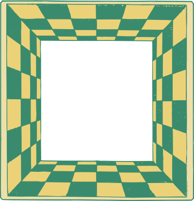 Green Yellow Checkered 3D Frame clipart