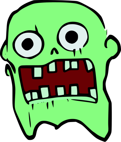Green zombie clipart