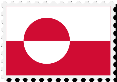 Greenland flag stamp clipart