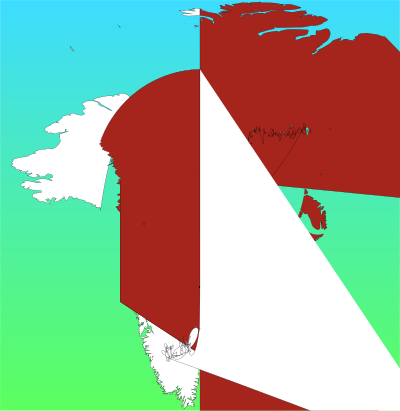 Greenland Map Flag With Background clipart