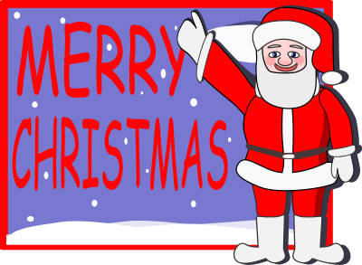 Greeting card with santa clipart