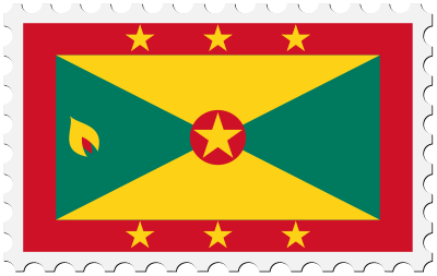 Grenada flag stamp clipart