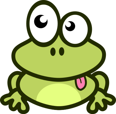 Grenouille tirant la langue clipart