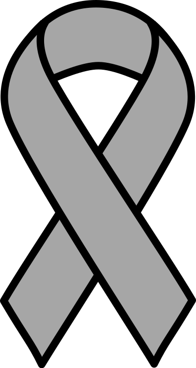 Grey Brain Cancer Ribbon clipart