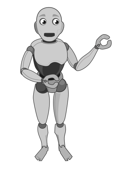 Grey Cartoon Robot clipart