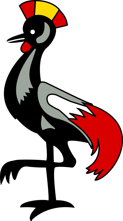 Grey crowned crane clipart