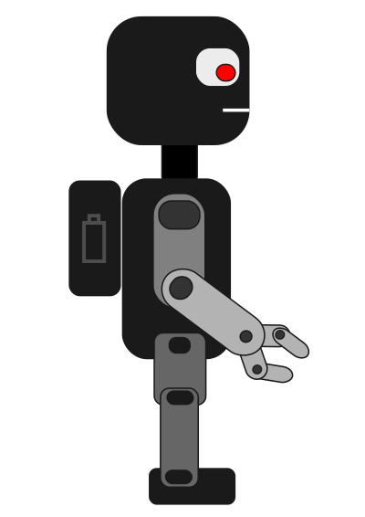 Grey Robot sideview clipart
