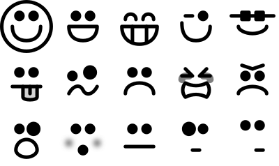 Greyscale Smiley Set clipart