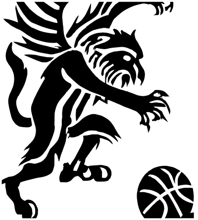 Griffin Dribbles a Basketball clipart