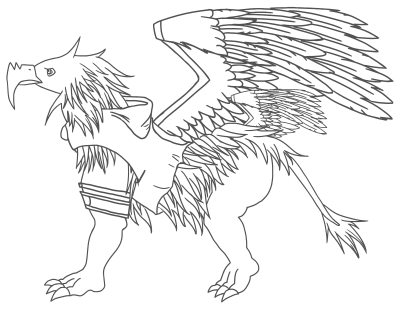 Griffin Line Art clipart