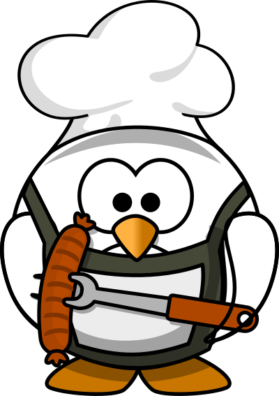 Grilling penguin clipart